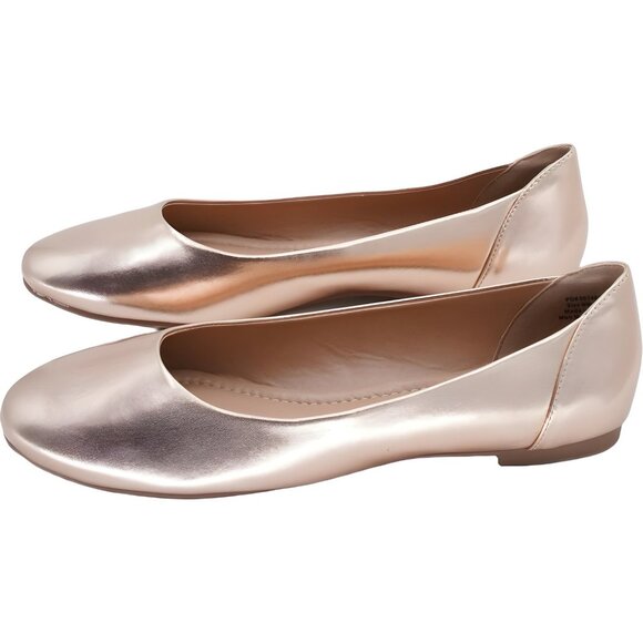 Journee Collection Metallic Ballet Flats Rose Gold - Women's US 8.5 N - Picture 2 of 6